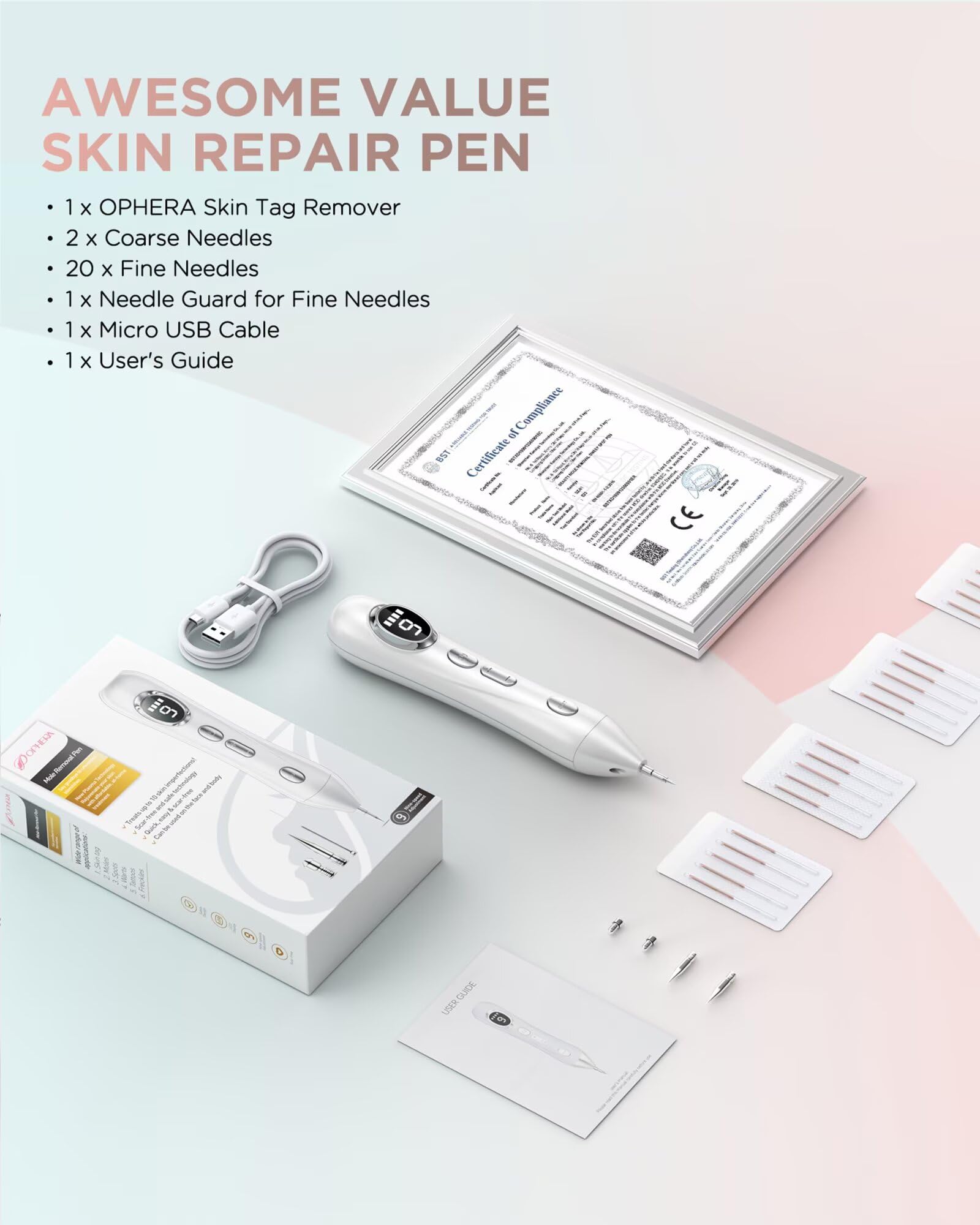 OPHERA before-and-after concept suggests smoother skin with at-home treatment.