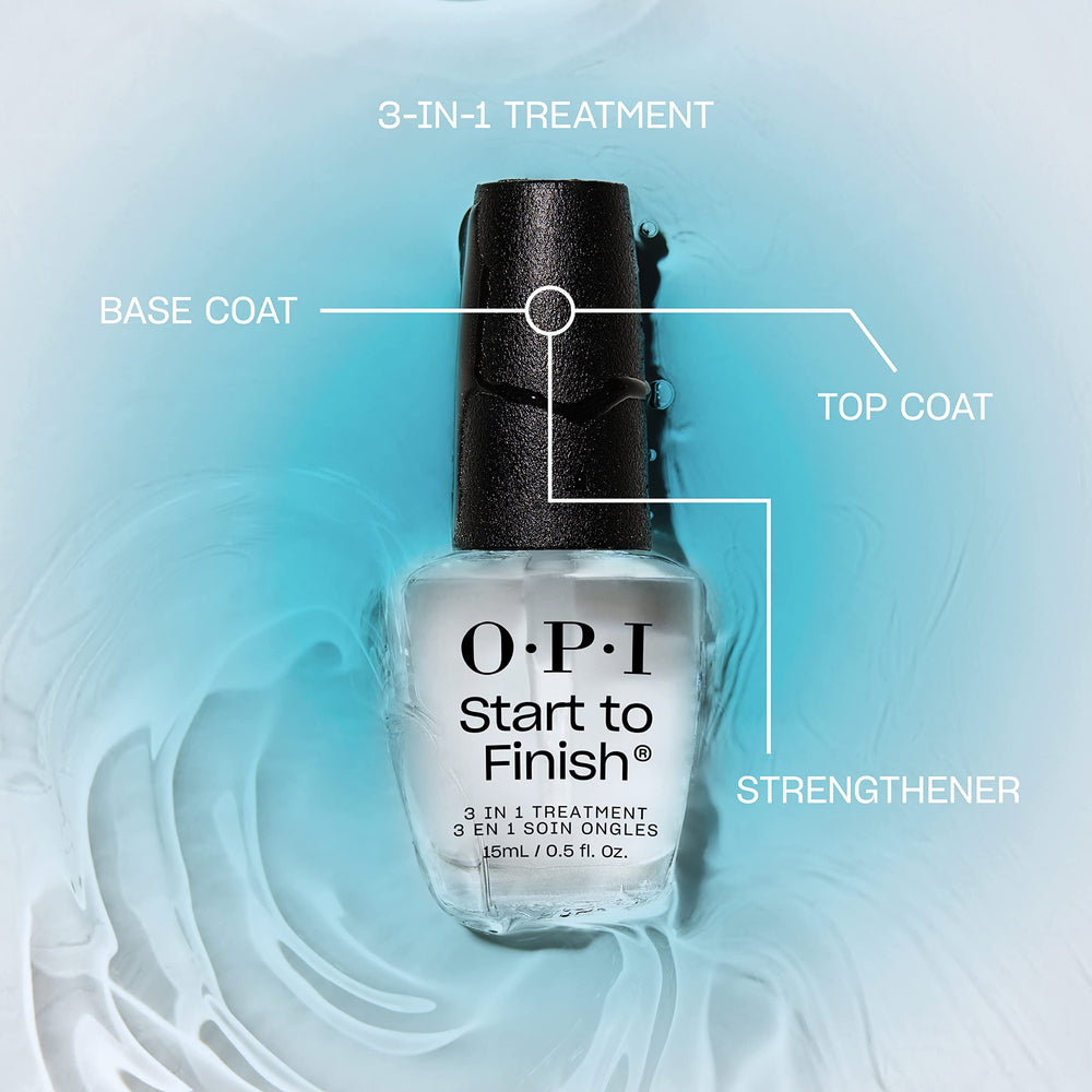 OPI Inicio a Fin con brocha amplia para cobertura suave y uniforme.