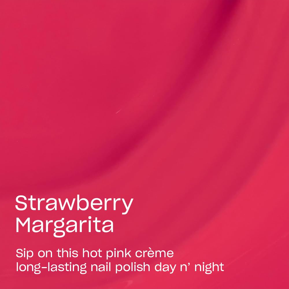 OPI Brillo Infinito Margarita de Fresa, muestra rosa intensa para color uniforme.