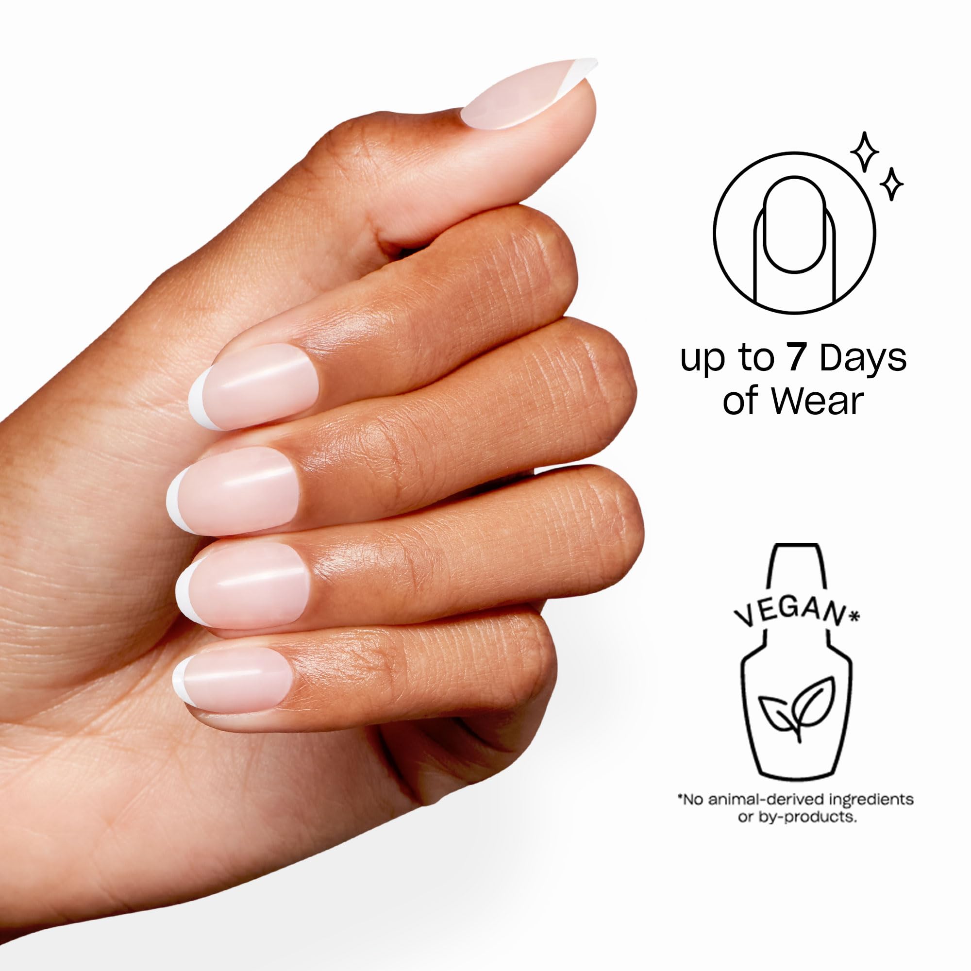 OPI Have Merci on Me press-ons with built-in adhesive tabs close-up.