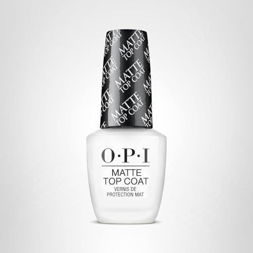 OPI capa superior mate, fórmula cristalina que no amarillea con el tiempo.