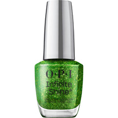 OPI Infinite Shine CelebrATE That: botella con brillo verde jelly para un acabado duradero.