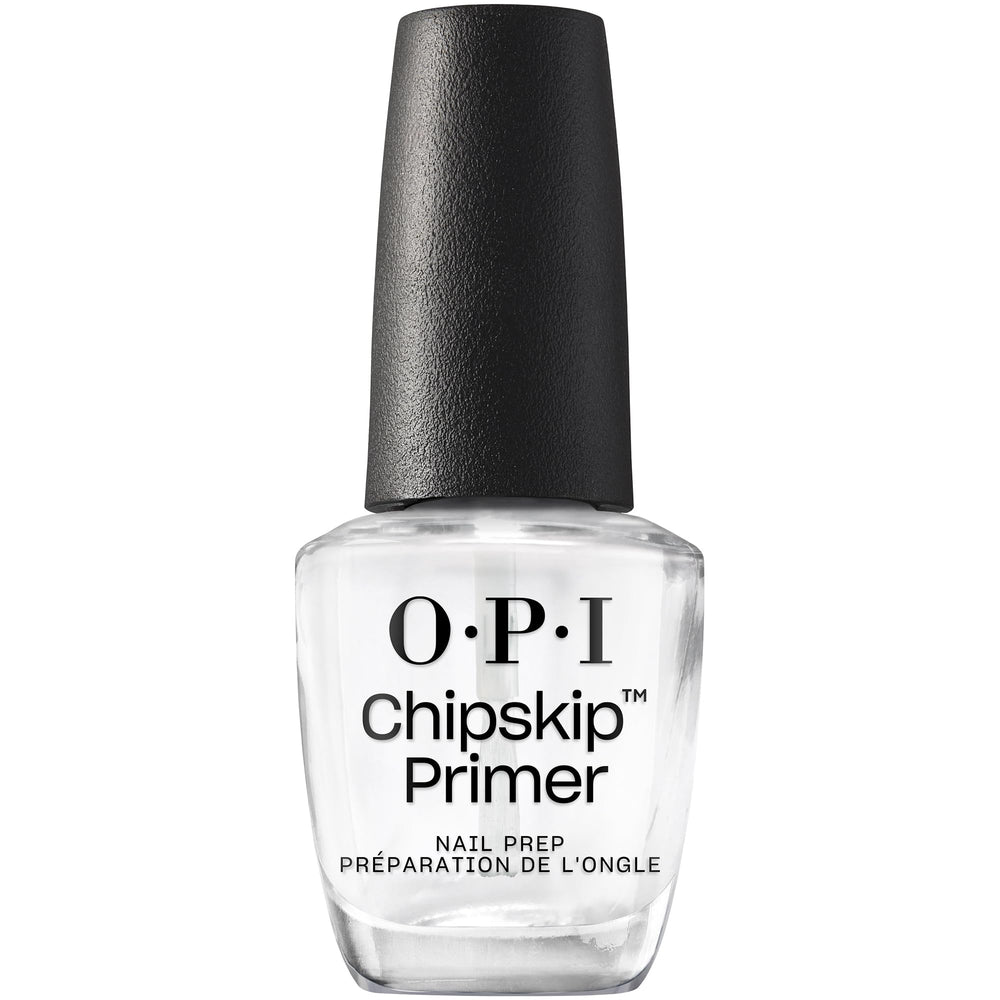 OPI Chip Skip Primer frasco en primer plano, prepara uñas para manicura duradera