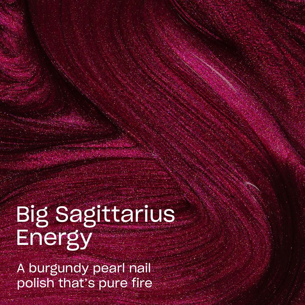 OPI Big Sagittarius Energy, muestra de color, tono borgoña perlado para look sofisticado