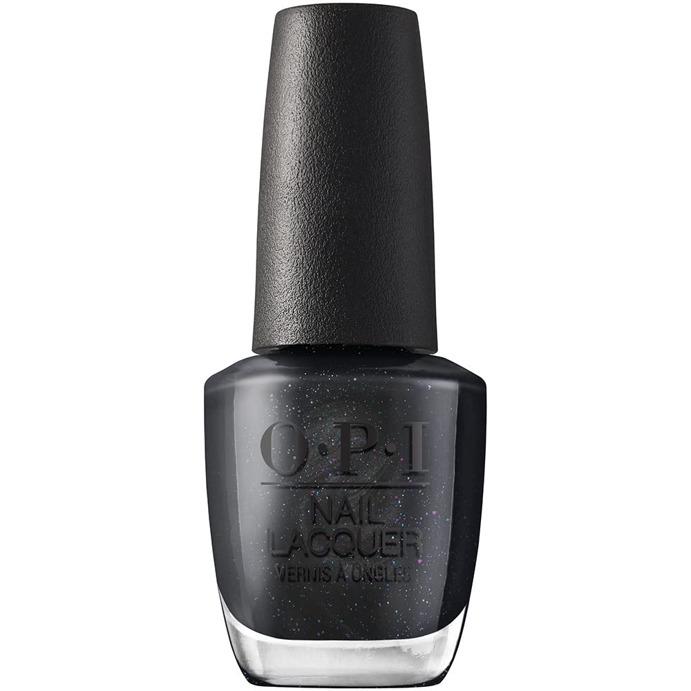OPI Cave the Way, botella de esmalte negro, brillo intenso.