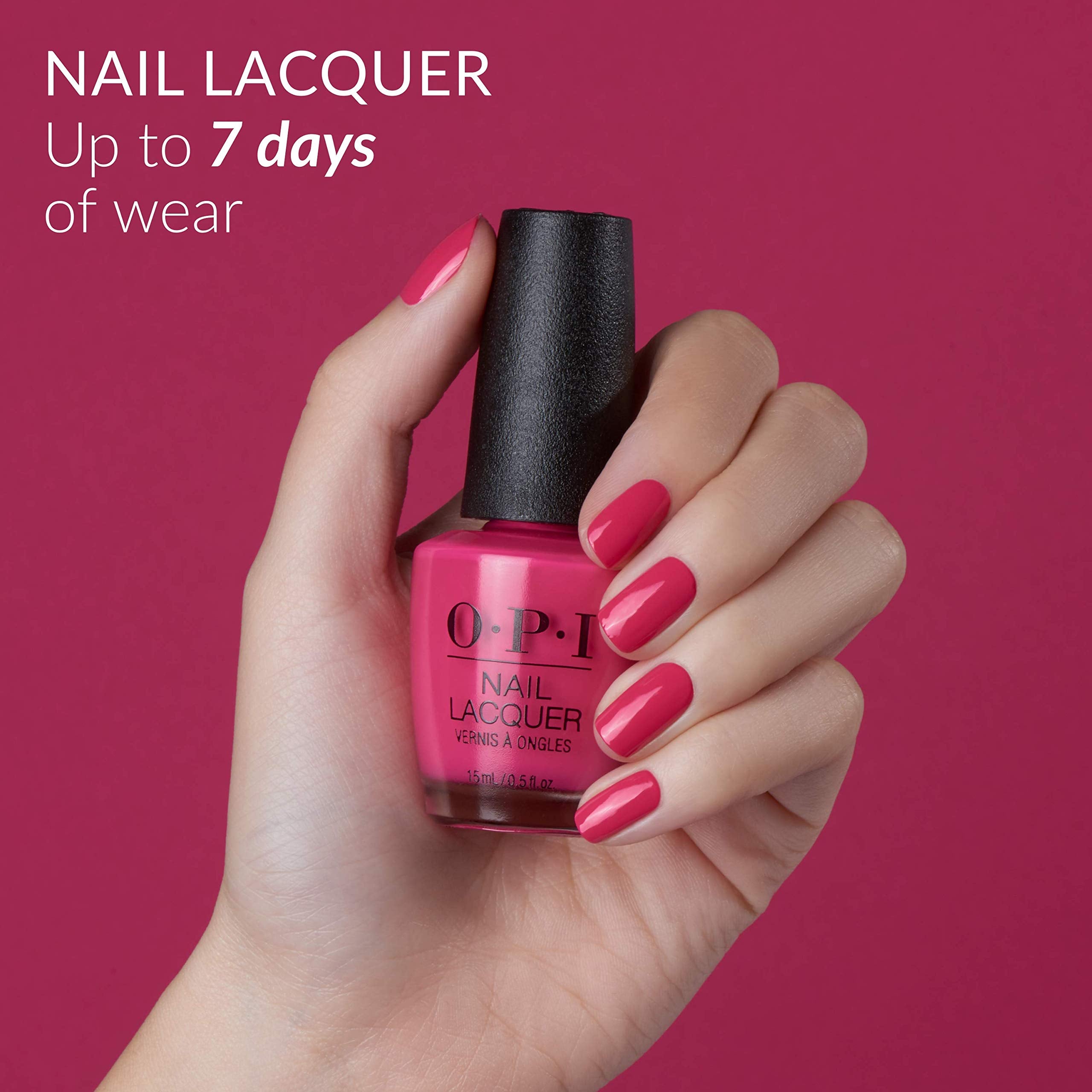 OPI Esmalte Morado secado rápido, ideal para rutinas apremiantes.