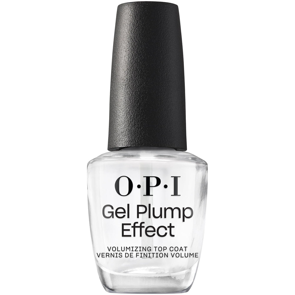 OPI Gel Plump Top Coat, brocha Pro-Wide para cobertura suave y uniforme.
