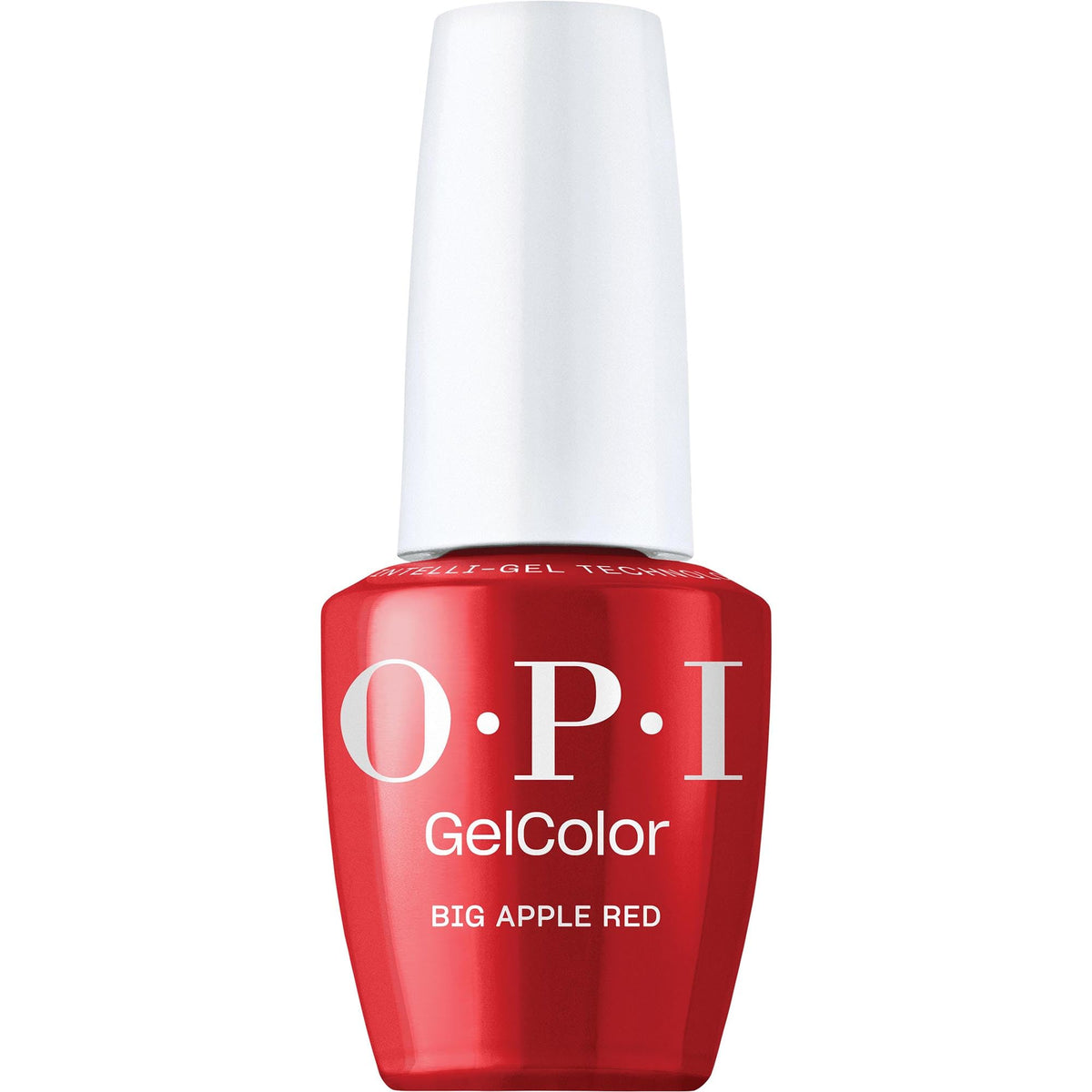 OPI GelColor Big Apple Red bottle shows bold color for salon-grade nails.