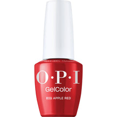 OPI GelColor Big Apple Red bottle shows bold color for salon-grade nails.