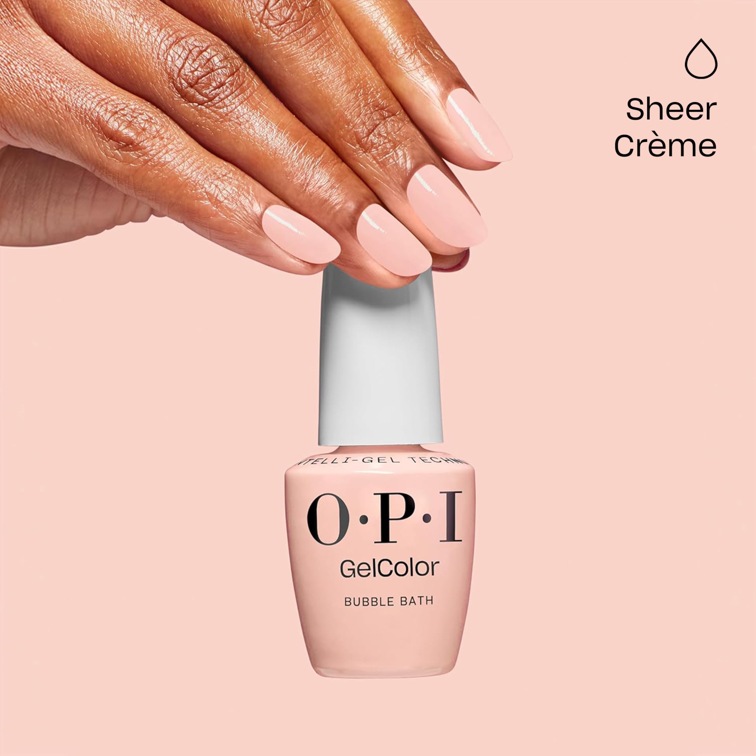 OPI GelColor Bubble Bath finish appears streak-free and pristine