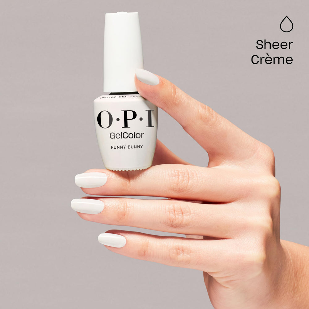 OPI GelColor Funny Bunny brush close-up highlighting precision application