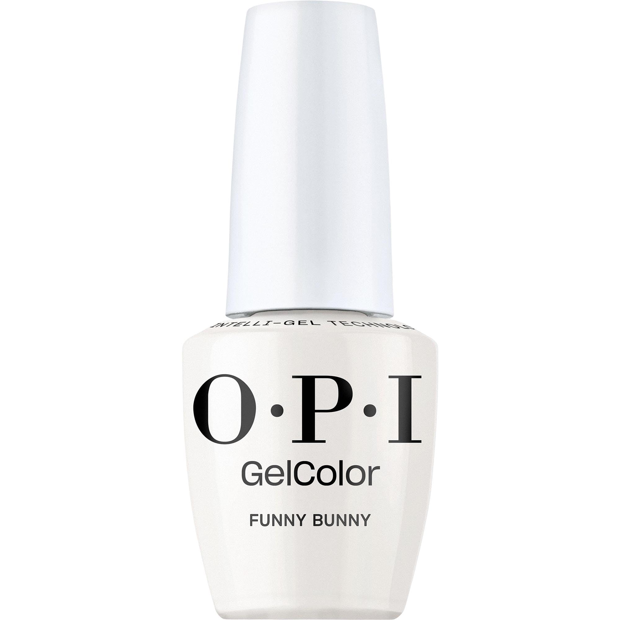 OPI GelColor Funny Bunny soft white creme bottle front for a clean mani