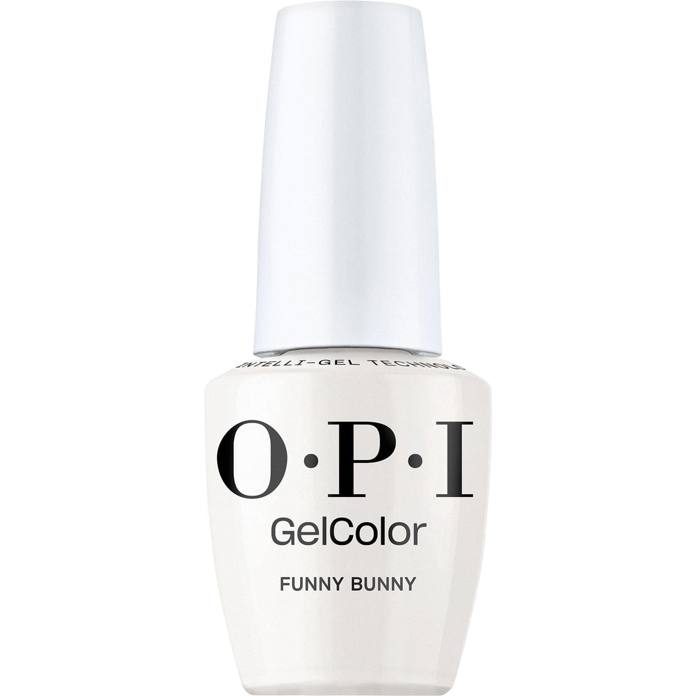 OPI GelColor Funny Bunny soft white creme bottle front for a clean mani