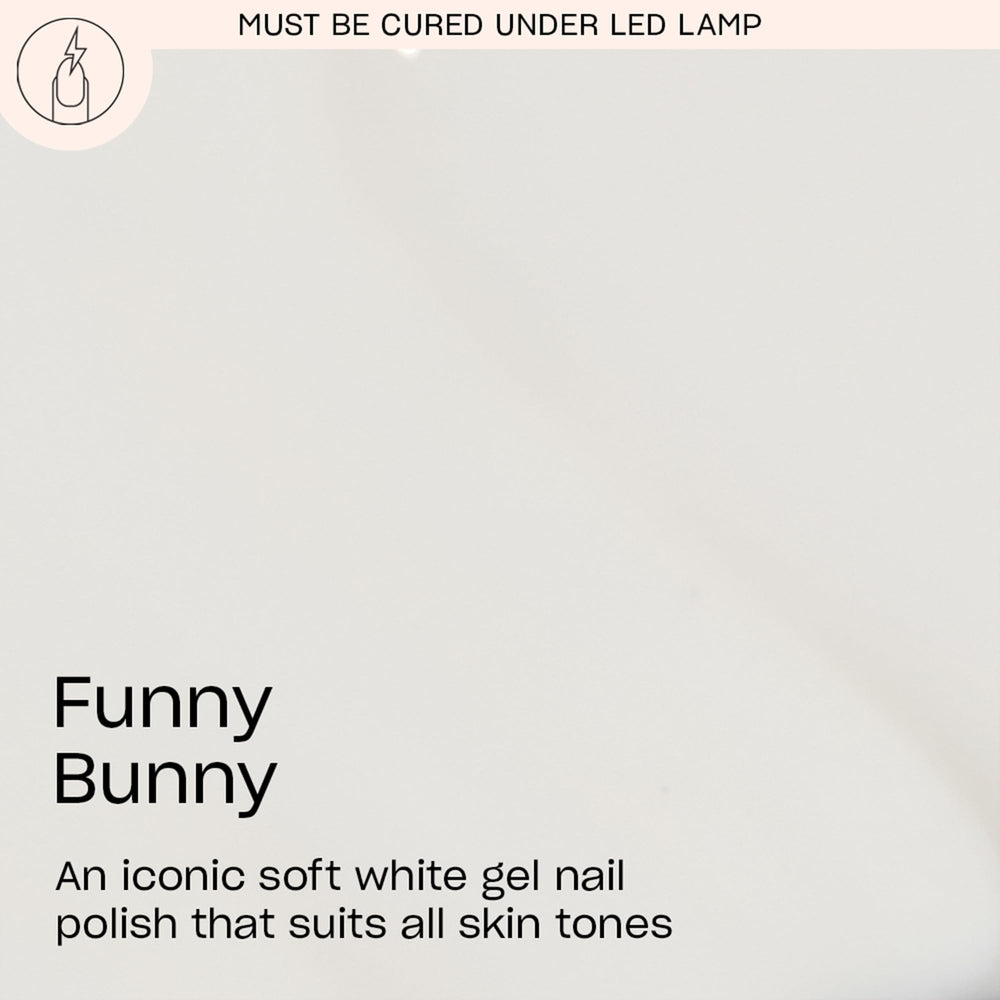 OPI GelColor Funny Bunny soft white creme bottle side view shows coverage