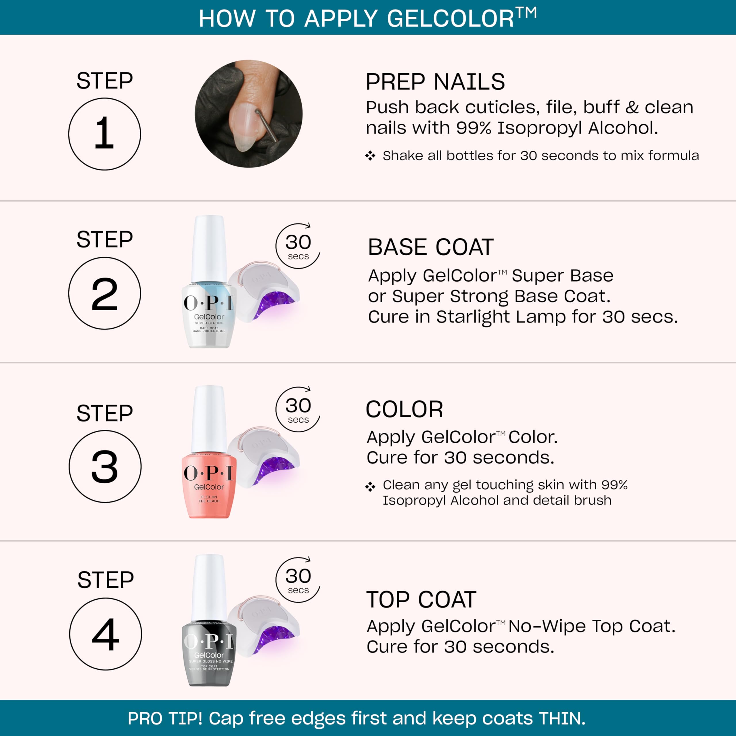 OPI GelColor Funny Bunny wet gloss on nails with high shine