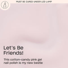 Close-up of soft pink GelColor nails with smooth, chip-resistant finish