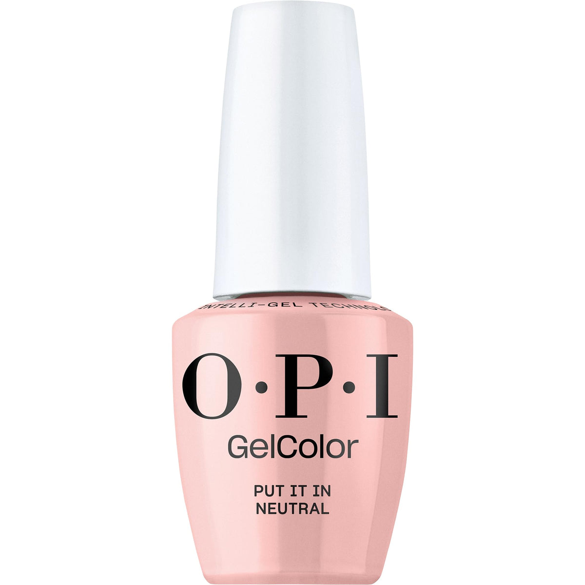 OPI GelColor Put It in Neutral bottle showing a sheer nude pink shade for long-lasting color.
