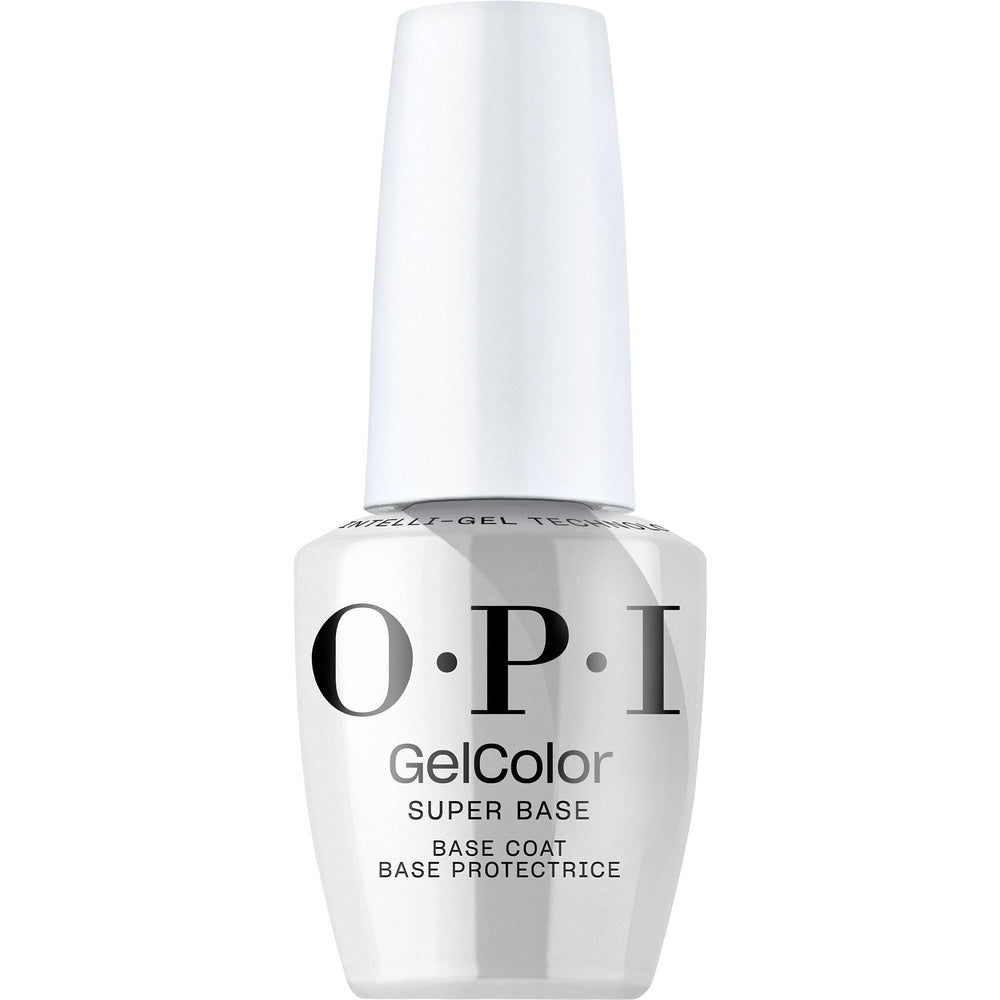 OPI GelColor Super Base Coat bottle cap focus showing a durable base for lasting color