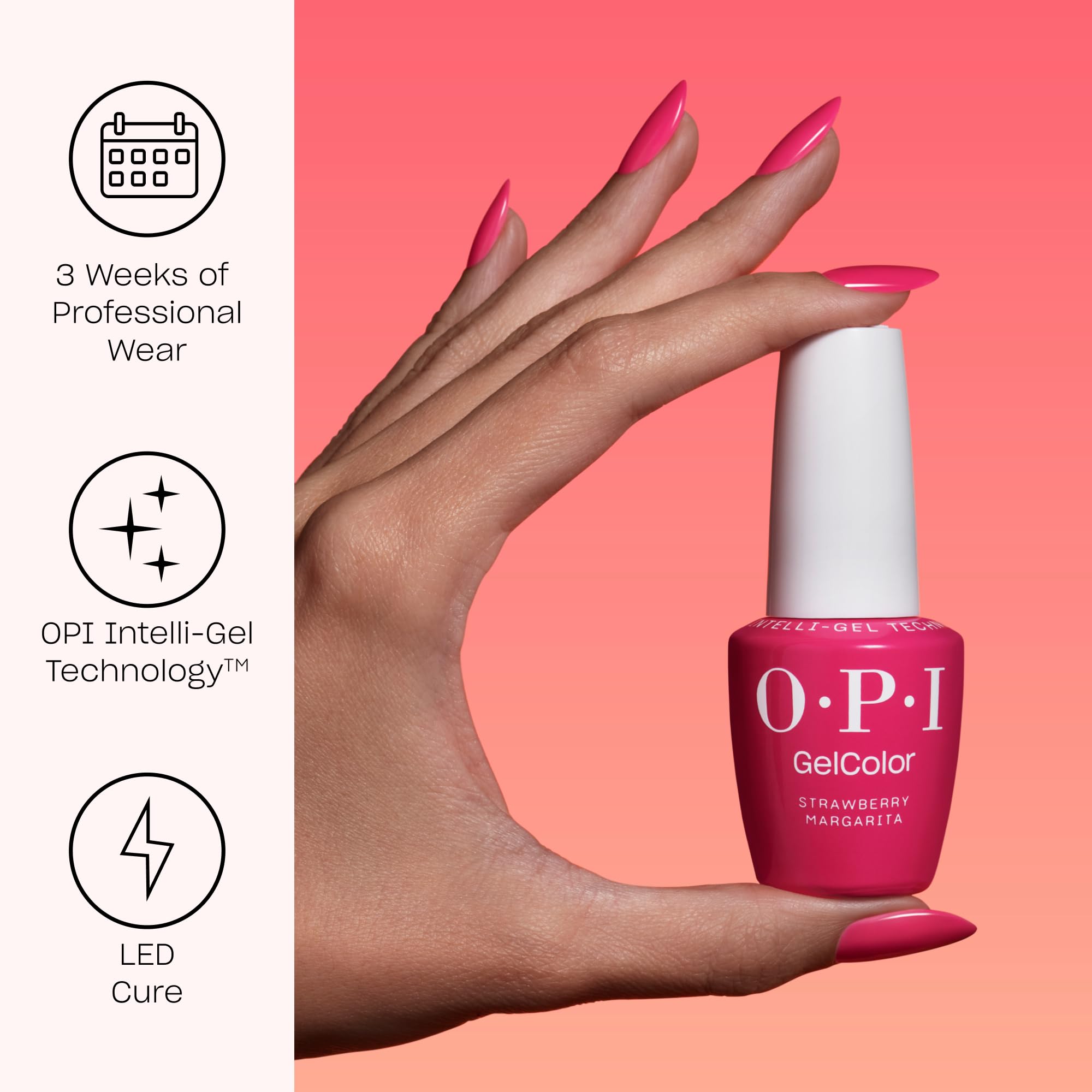 OPI GelColor Super Gloss Top Coat swatches displaying even color and glassy finish