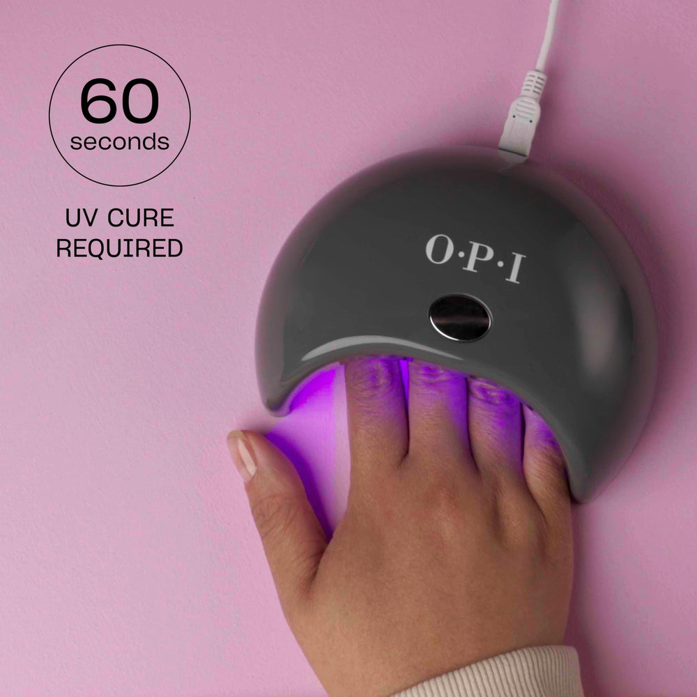 OPI GELement nails on hand showing salon-quality gel manicure at home.