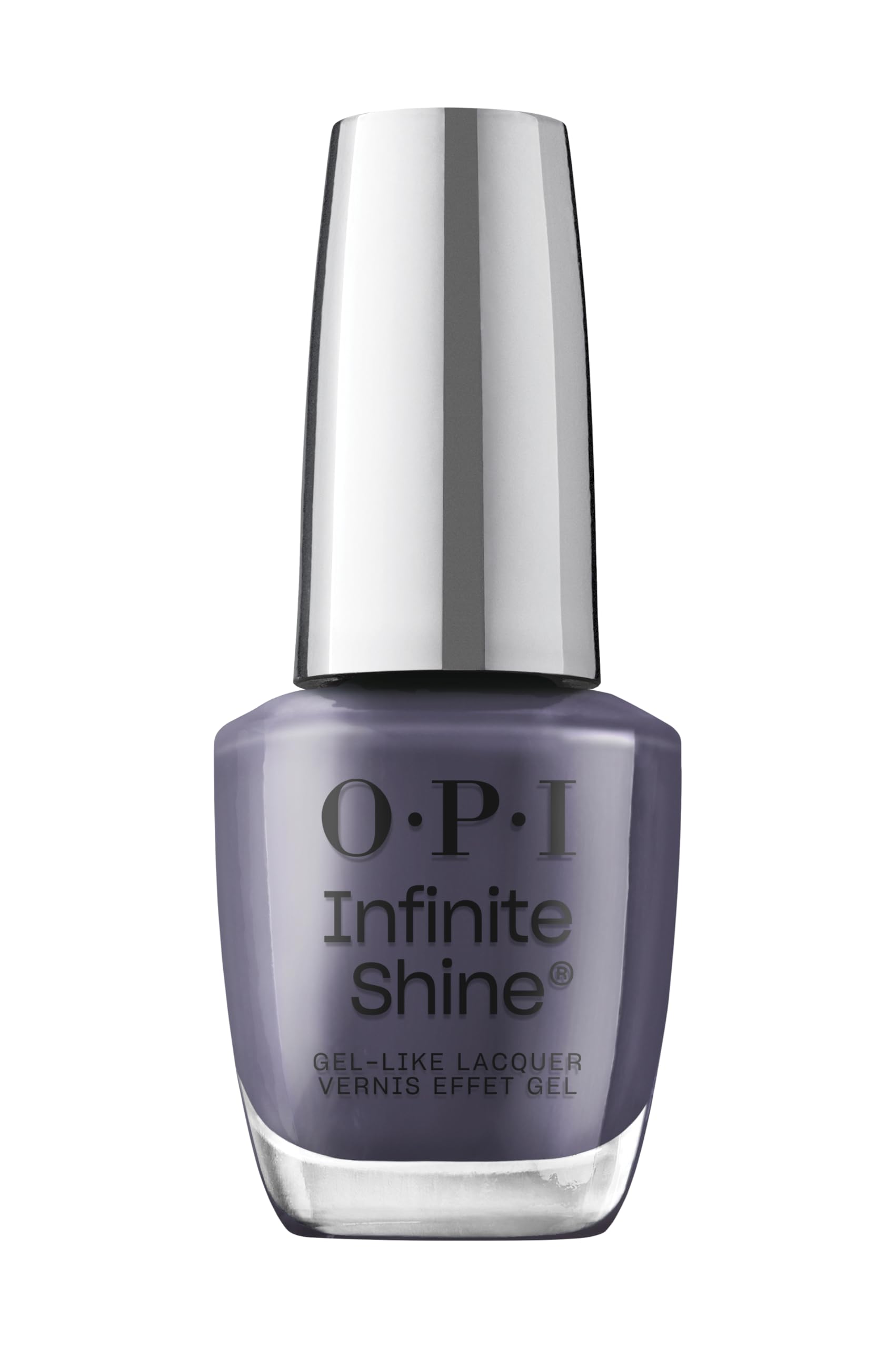 OPI Infinite Shine Less is Norse en botella azul profundo para color intenso y duradero.