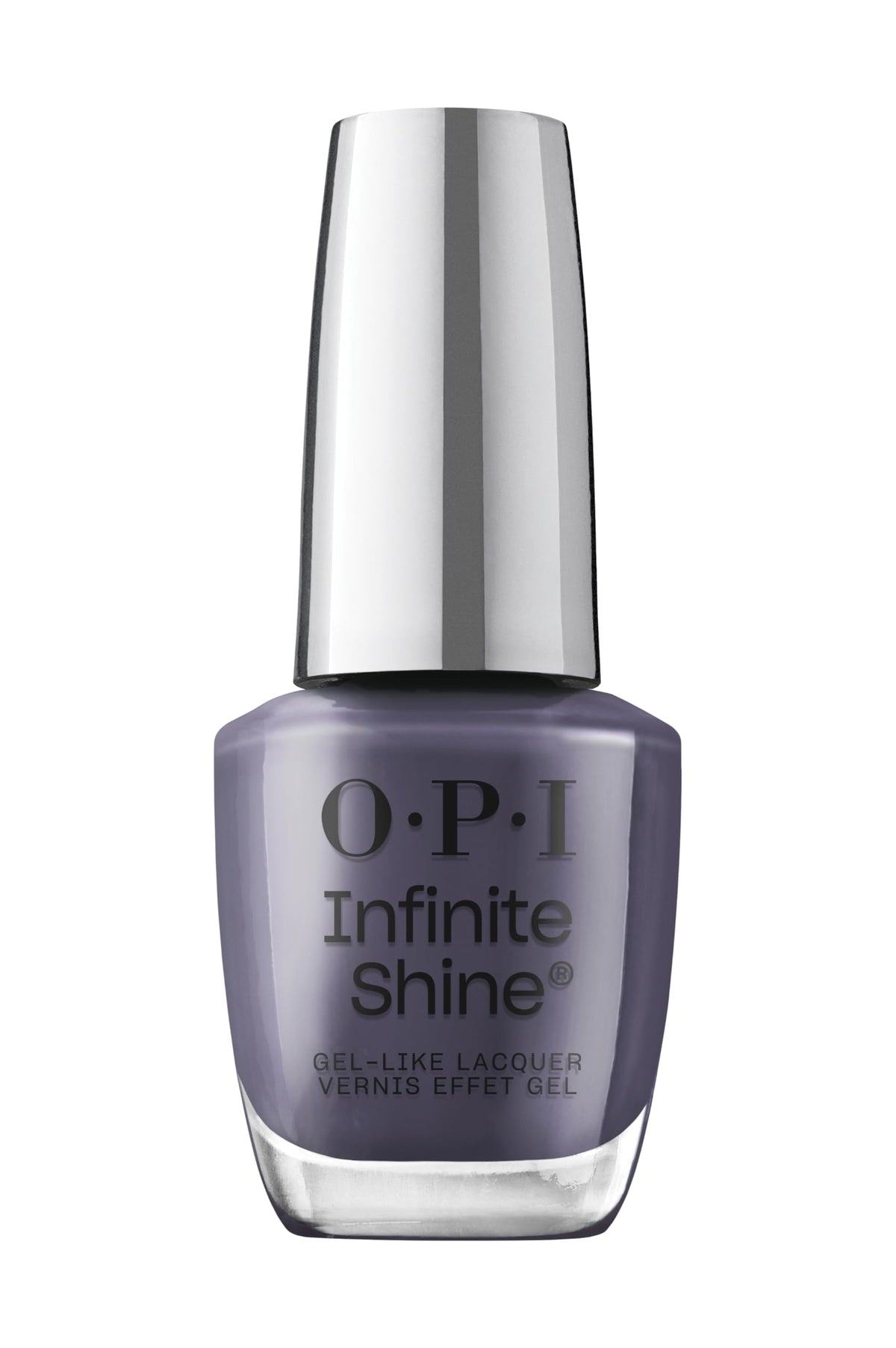 OPI Infinite Shine Less is Norse en botella azul profundo para color intenso y duradero.
