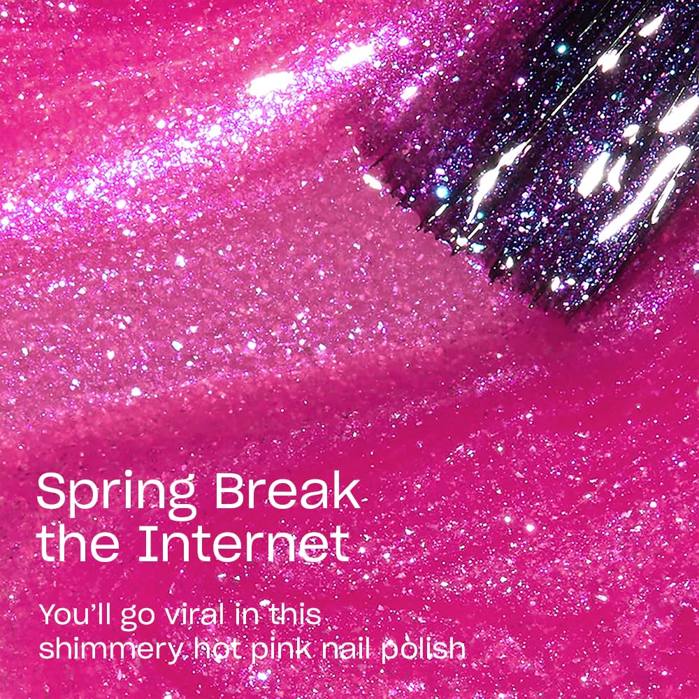 OPI Spring Break the Internet rosa chispeante para acabado claro y radiante.