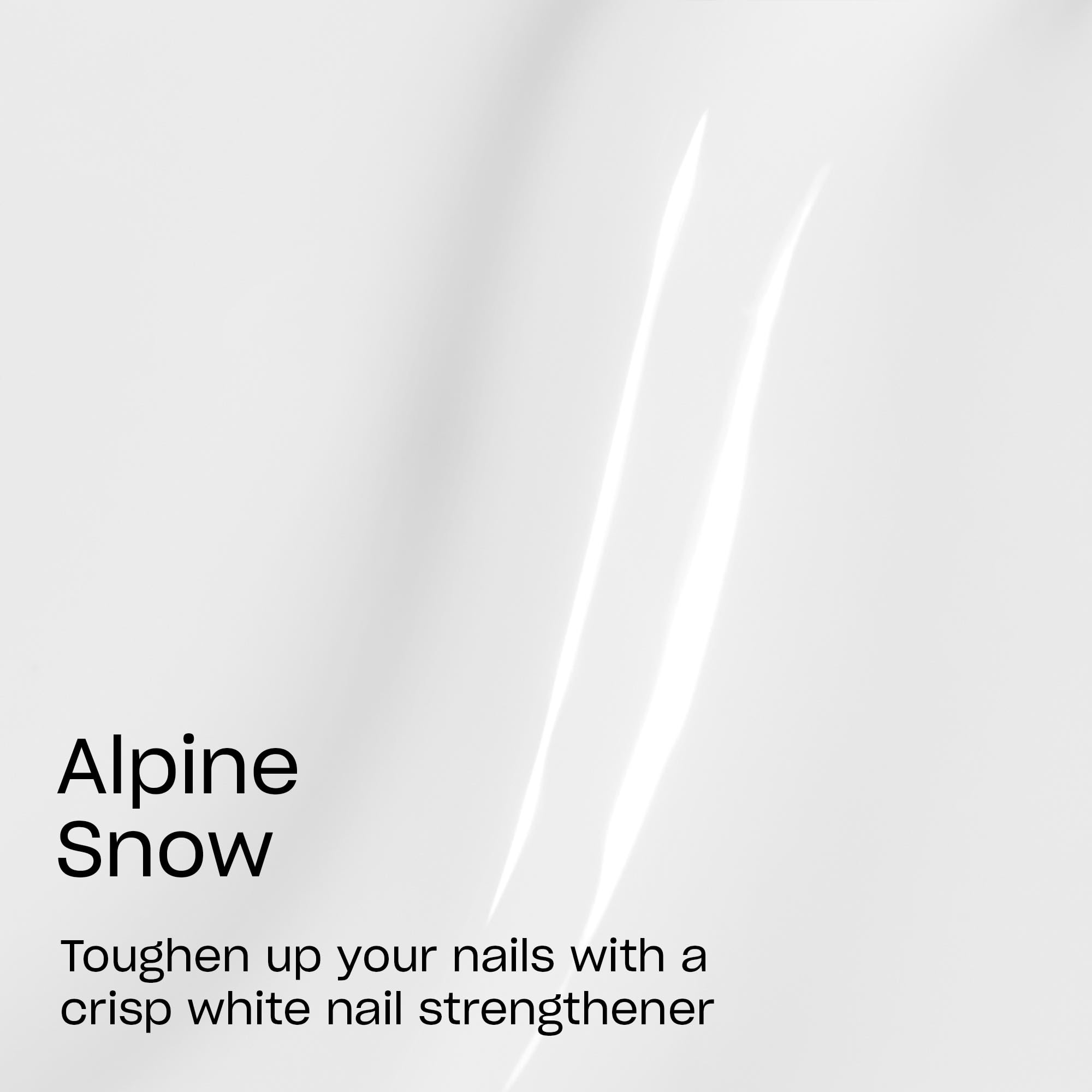 Two coats of OPI Nail Envy Alpine Snow delivering a smooth opaque finish.