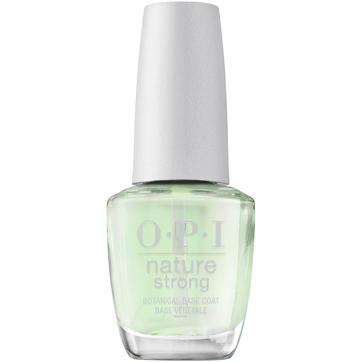 OPI Nature Strong Base Coat en botella, base fortalecedora de origen natural para uñas sanas.