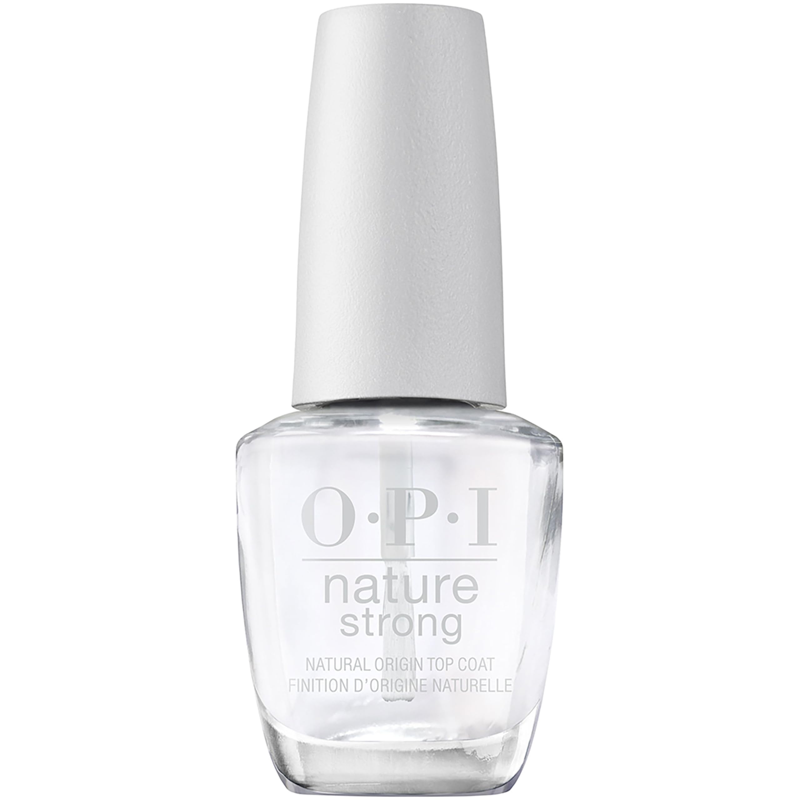 OPI Nature Strong: botella frontal que muestra un acabado natural y duradero.