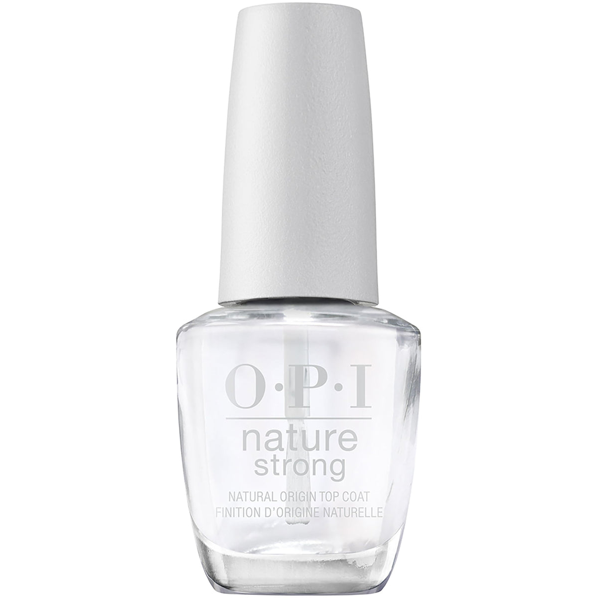 OPI Nature Strong: botella frontal que muestra un acabado natural y duradero.