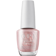 OPI Nature Strong Intenciones Rosa Oro, botella rosa-oro con acabado brillante
