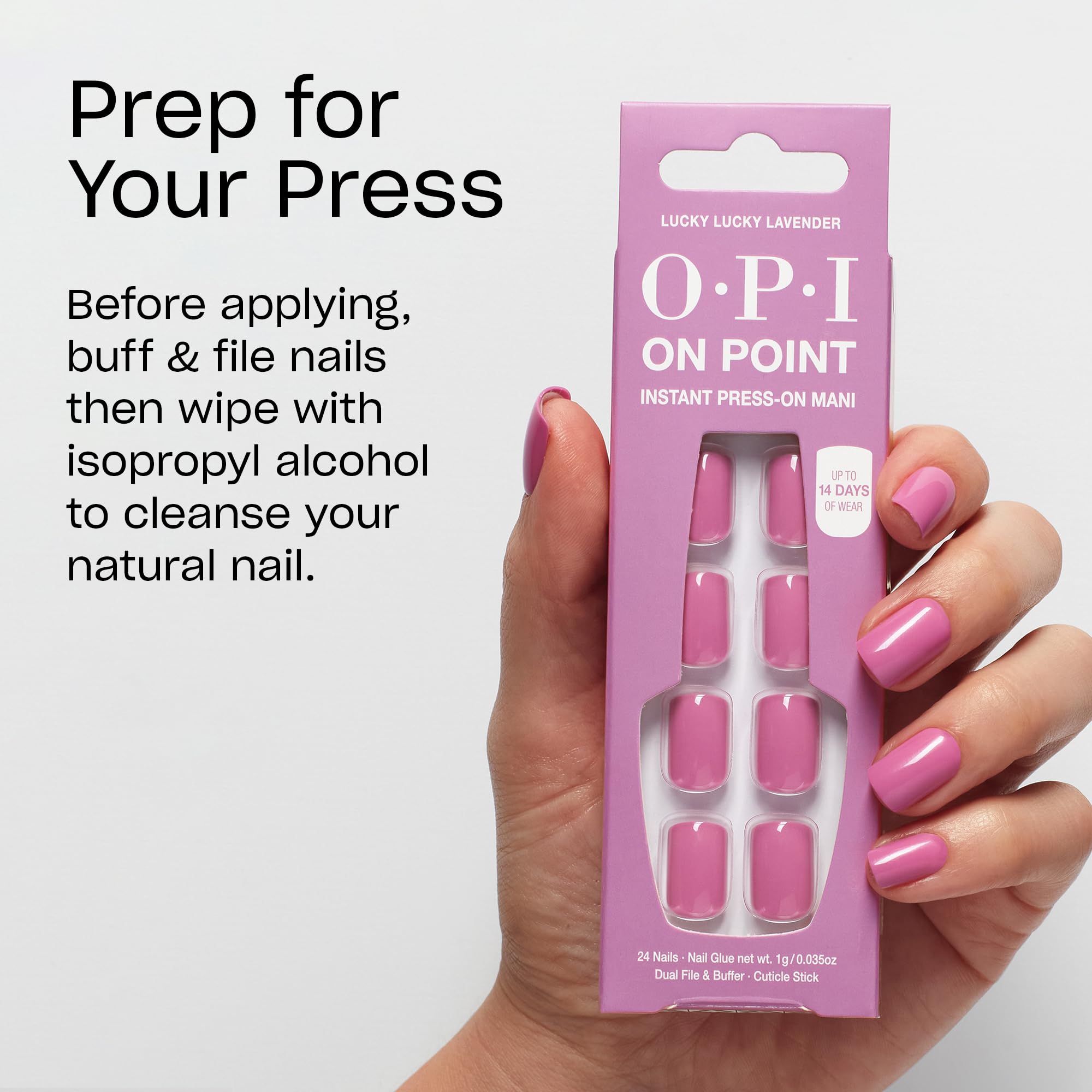 OPI On Point Lavanda 24 tips para un ajuste perfecto en cada dedo