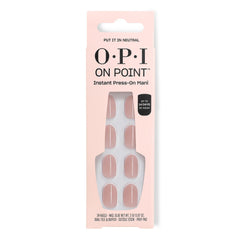 OPI On Point Put it in Neutral nails set close-up showing soft nude beige pink
