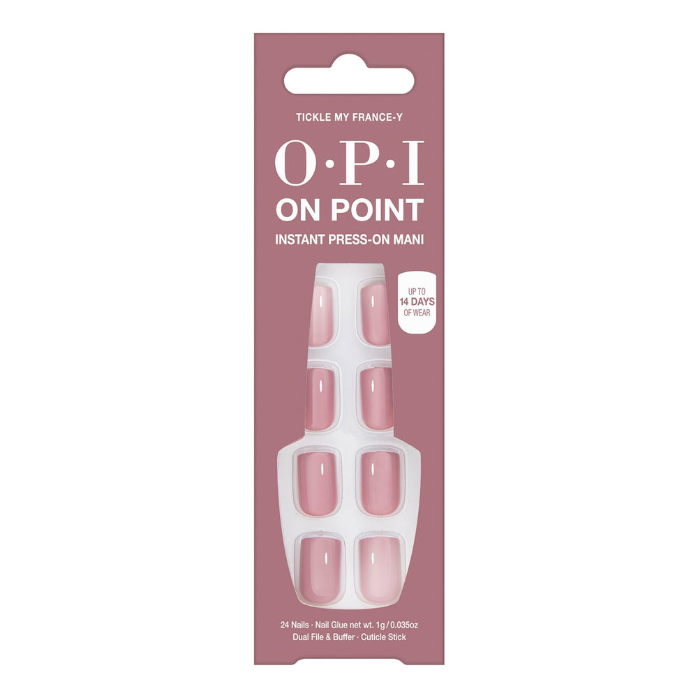 OPI On Point Tickle My France-y, uñas postizas mauve nude para un look elegante y duradero.