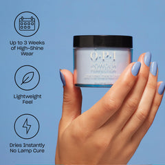 OPI Powder Perfection Bubble Bath dip application showing quick, even color deposition