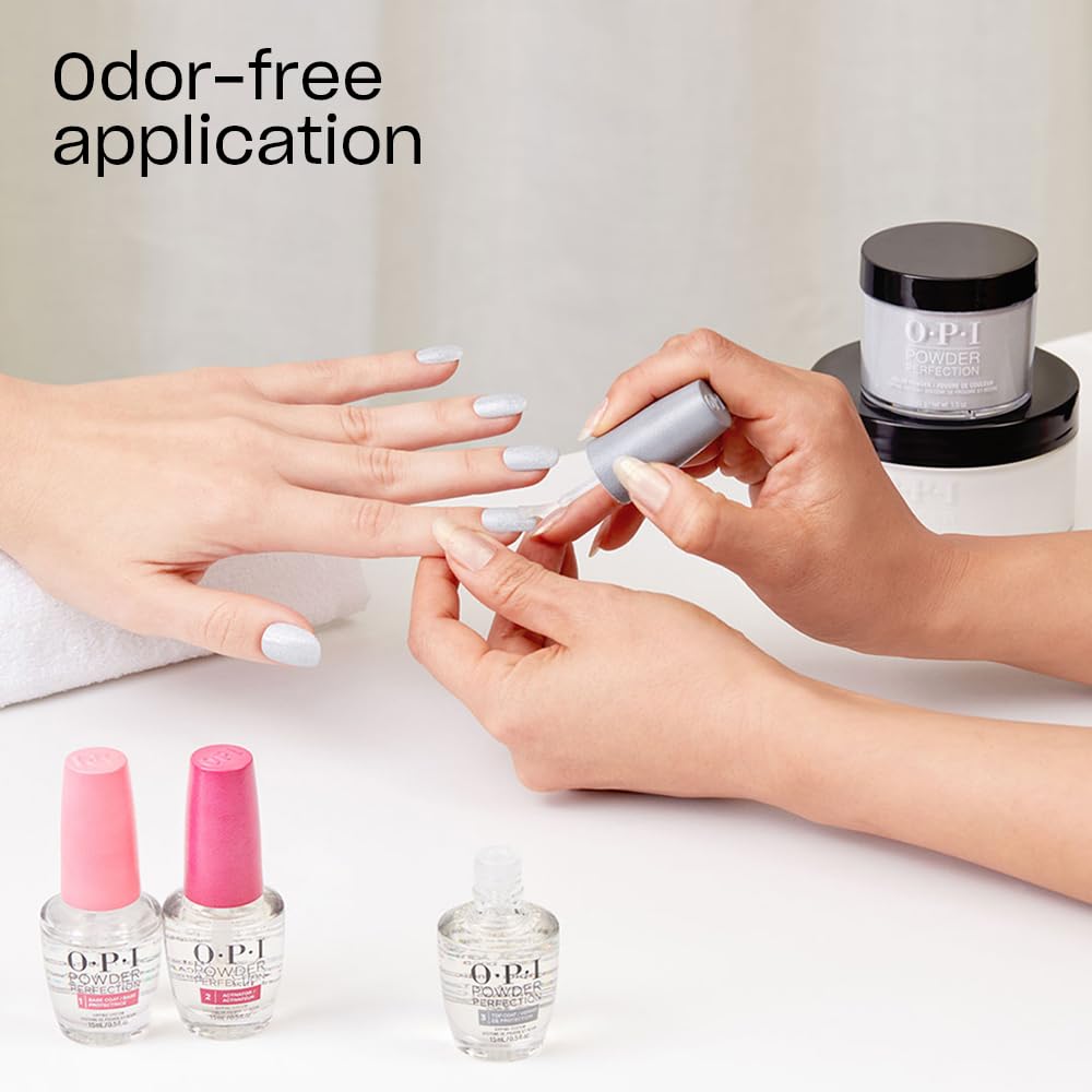 OPI Powder Perfection Bubble Bath finished manicure ready for daily wear