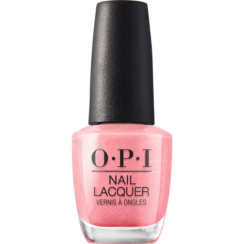 OPI Princesses Rule! botella con brillo rosado para acabado duradero.