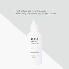 OPI ProSpa crema exfoliante con té blanco, calma cutículas durante el cuidado diario.