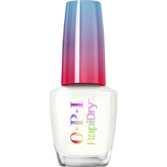 OPI RapiDry: bote de esmalte blanco crema en primer plano, acabado suave y duradero.