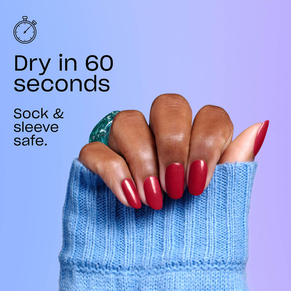 OPI RapiDry fórmula vegana y envase reciclado responsable.