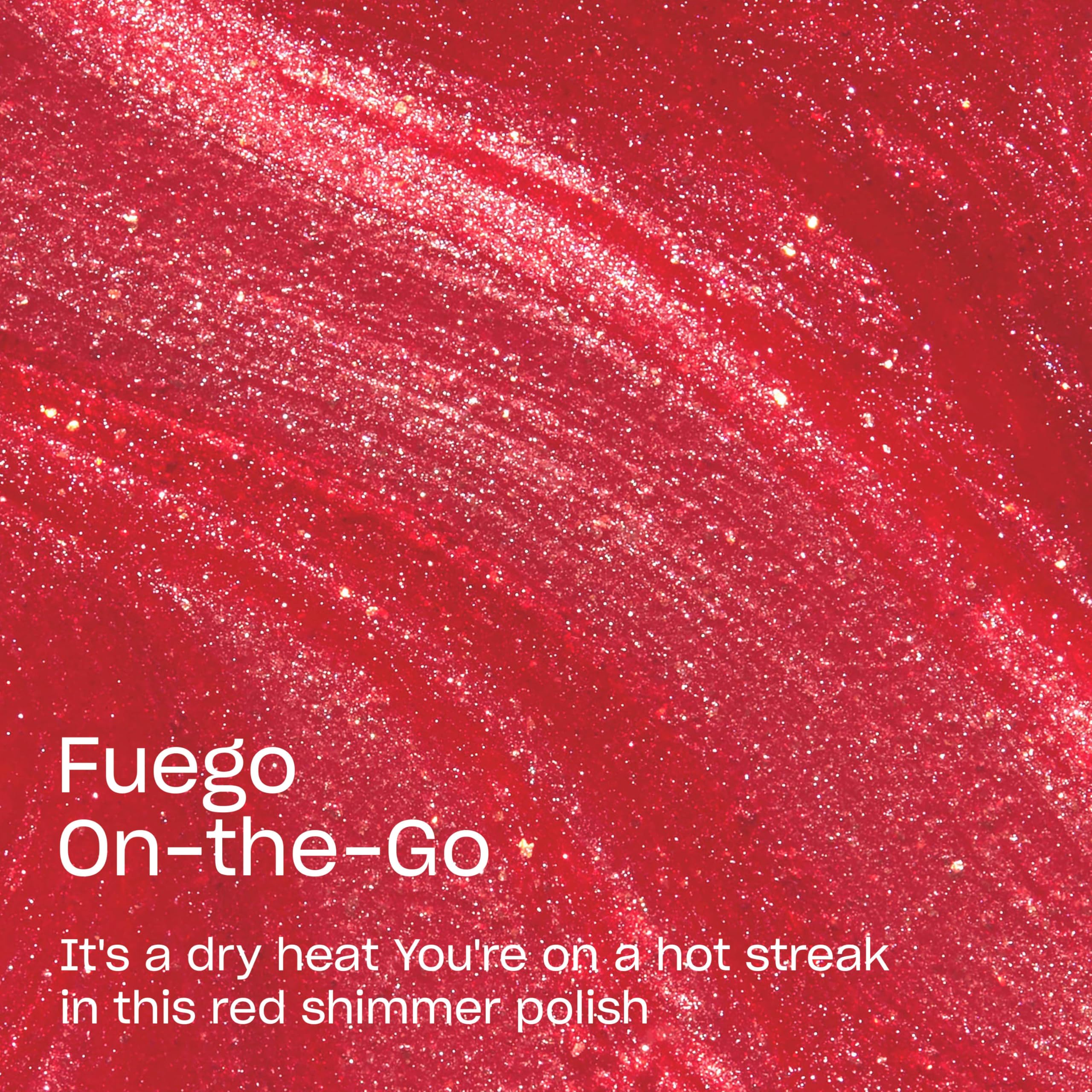 OPI RapiDry Fuego, pincel veloz facilita cobertura uniforme.