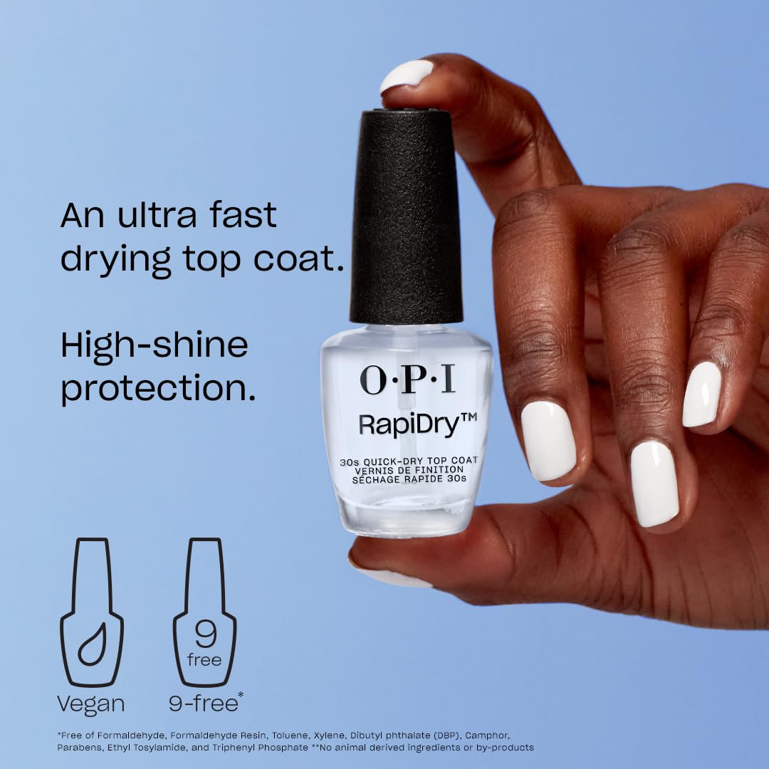 OPI RapiDry protege el color y ofrece durabilidad de hasta 7 días.