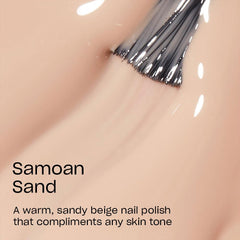 OPI Samoa Sand, muestra en uñas, tono beige rosado para uso diario.