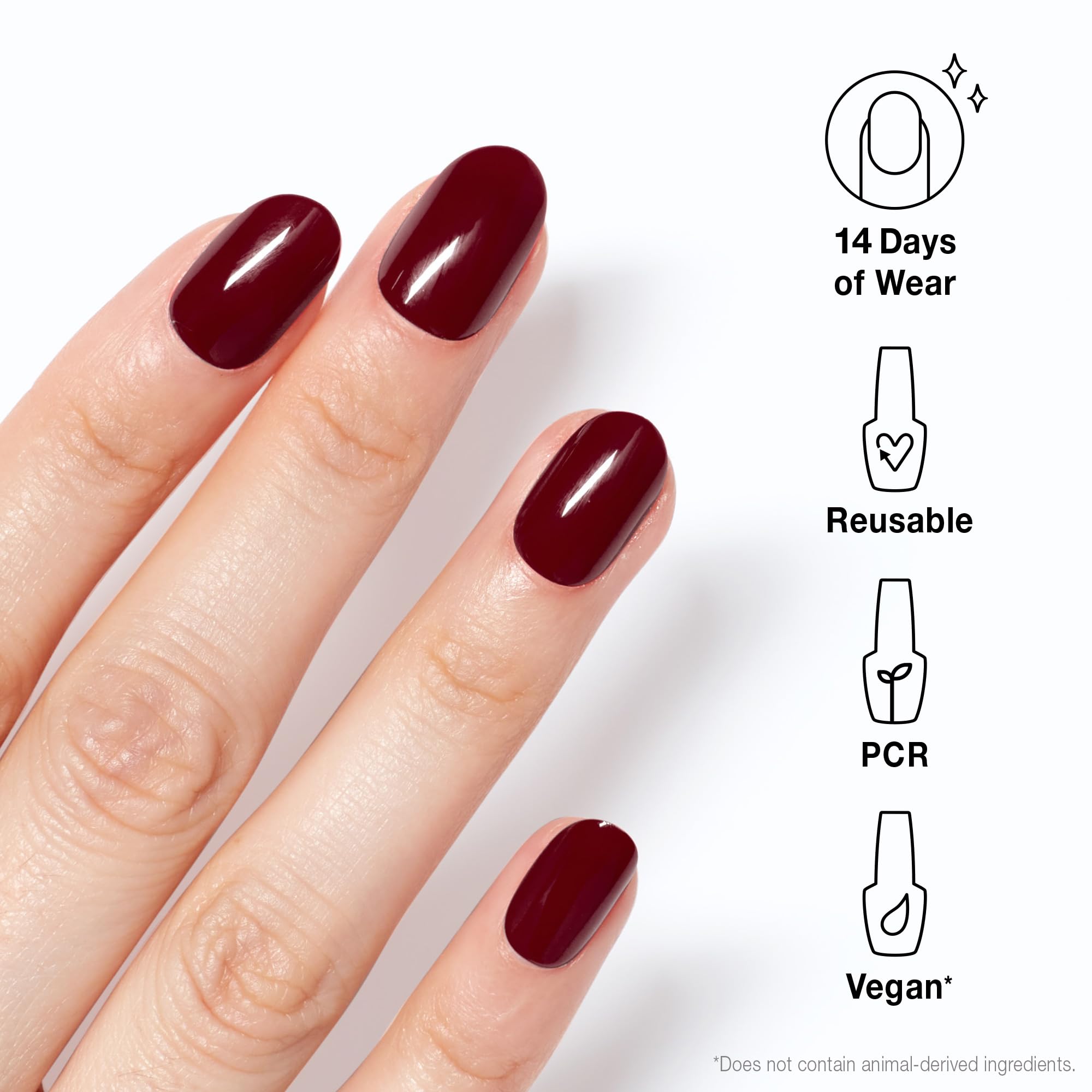 OPI xPRESS/ON Malaga Wine, forma ataúd, estilo moderno y duradero