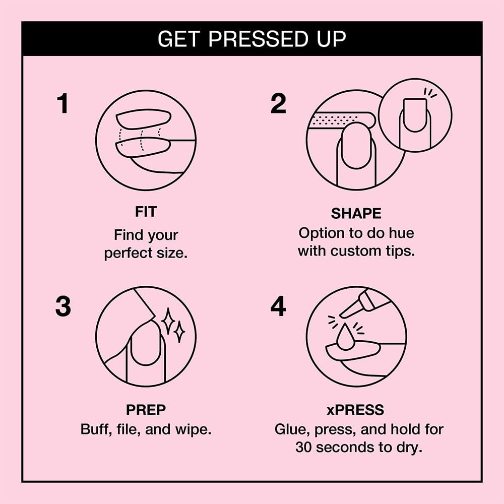OPI xPRESS/ON Mod About You, diseños rosados variados para estilo versátil.