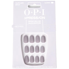 OPI xPRESS/ON Taupe-less Beach, uñas cortas redondas en gris neutro para uso diario