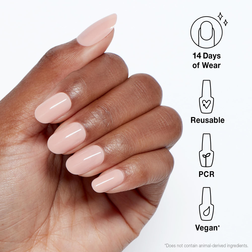 OPI xPRESS/ON, tono nude claro para estilo discreto y elegante.