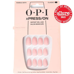 OPI xPRESS/ON, uñas postizas cortas redondas en rosa suave para look natural.