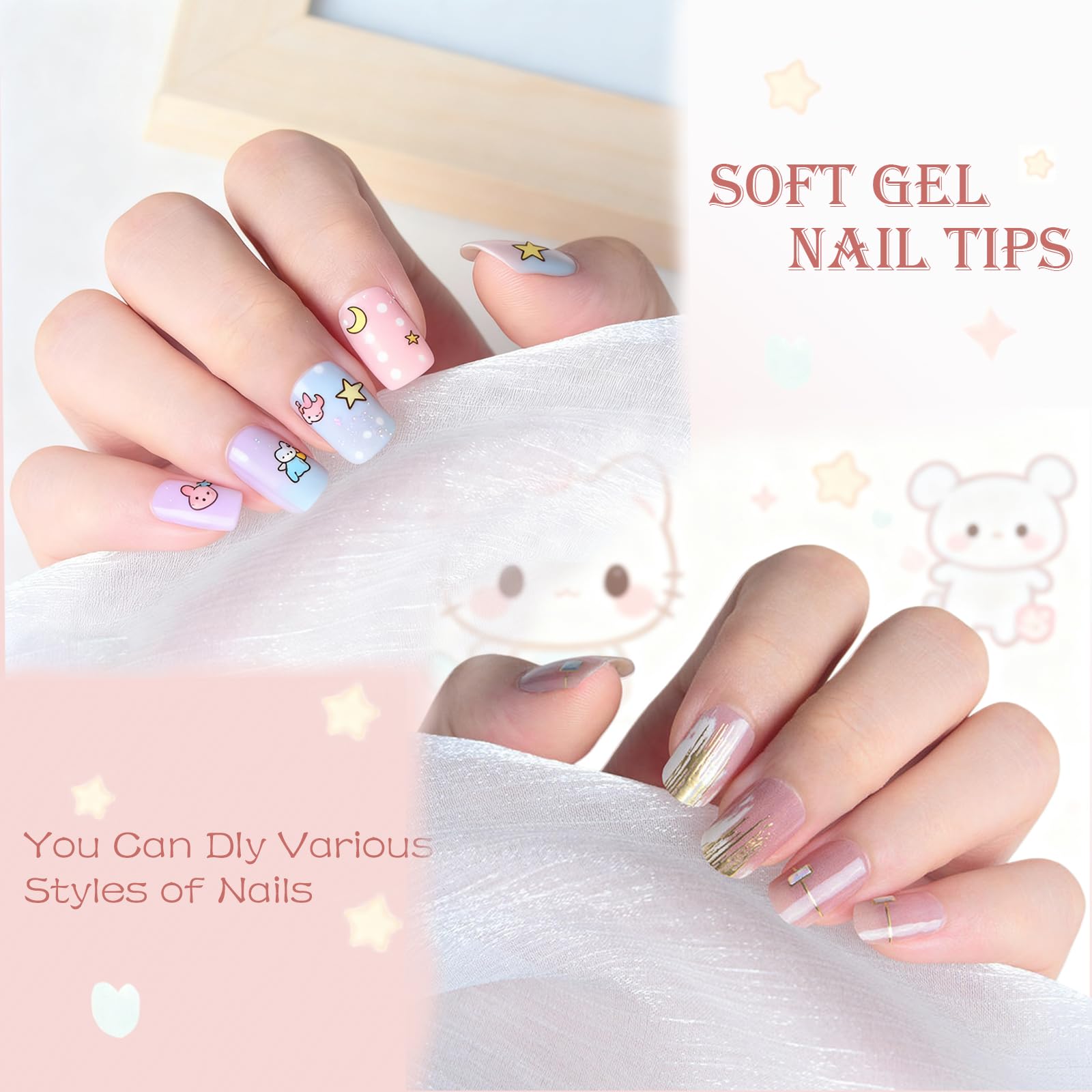 OPkssnails 12 sizes kit fits 8-12 years fingers for versatile styling